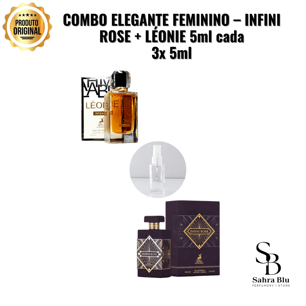 COMBO ELEGANTE FEMININO – INFINI ROSE + LÉONIE 5ml cada 3x 5ml - Kassio Atacado