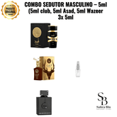 COMBO SEDUTOR MASCULINO – 5ml (5ml club, 5ml Asad, 5ml Wazeer 3x 5ml - Kassio Atacado